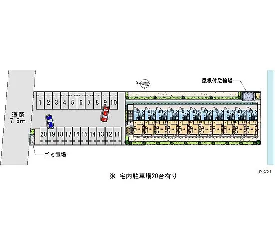 ★手数料０円★福井市西開発４丁目 月極駐車場